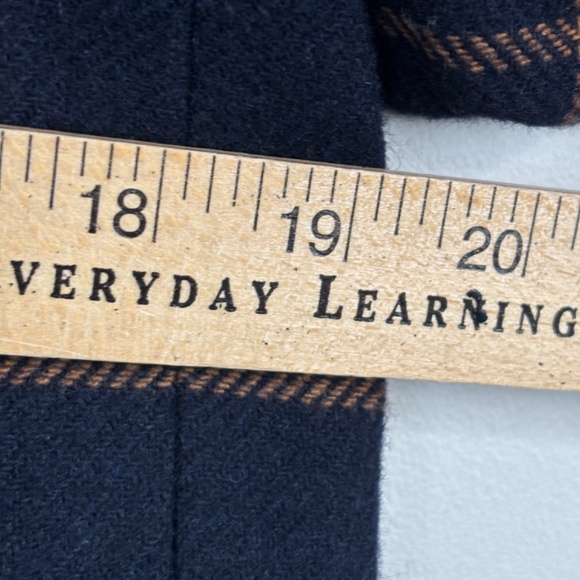 Madewell Larsen Blazer S Navy Wool Windowpane Plaid Academia Old Money Oversized - Picture 10 of 13